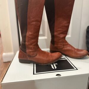 Frye Women's Brown and Dark Brown Riding Boots
